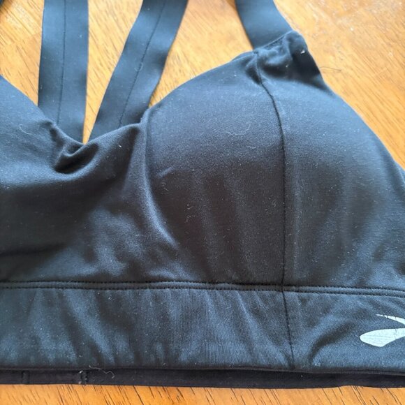 Brooks Black Sport Bra Size M Racer Back Removable Pads - Picture 4 of 11